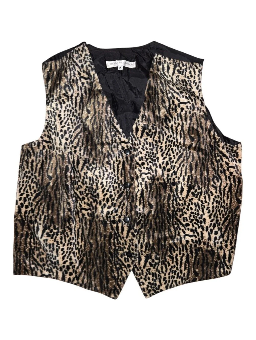 Vintage Jessica Howard Women's Animal Print Vest Size 1XL